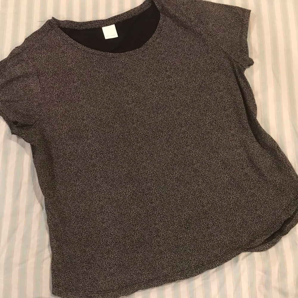 H&M cotton T-shirt black w/tan